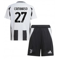 Juventus Andrea Cambiaso #27 Replica Home Minikit 2024-25 Short Sleeve (+ pants)